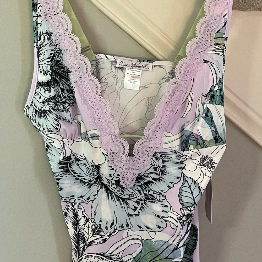 NWT Linea Donatella Purple Palm Garden Cami